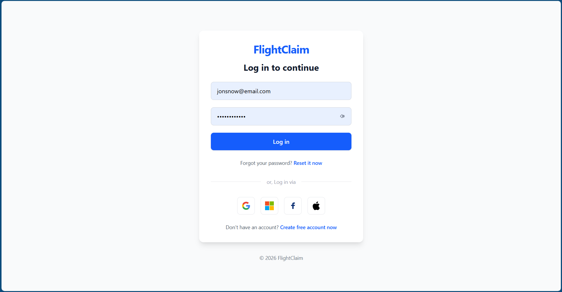 FlightClaim flight details