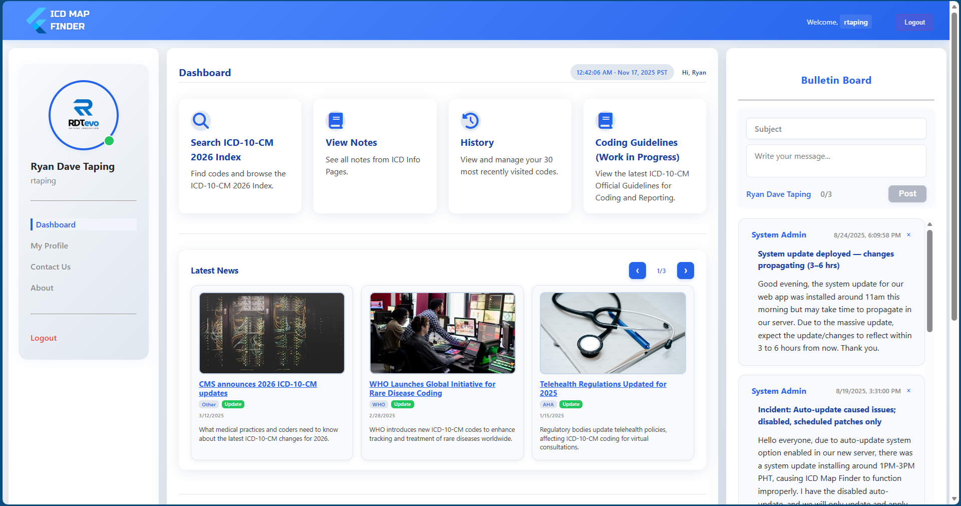 Project NTA modal view
