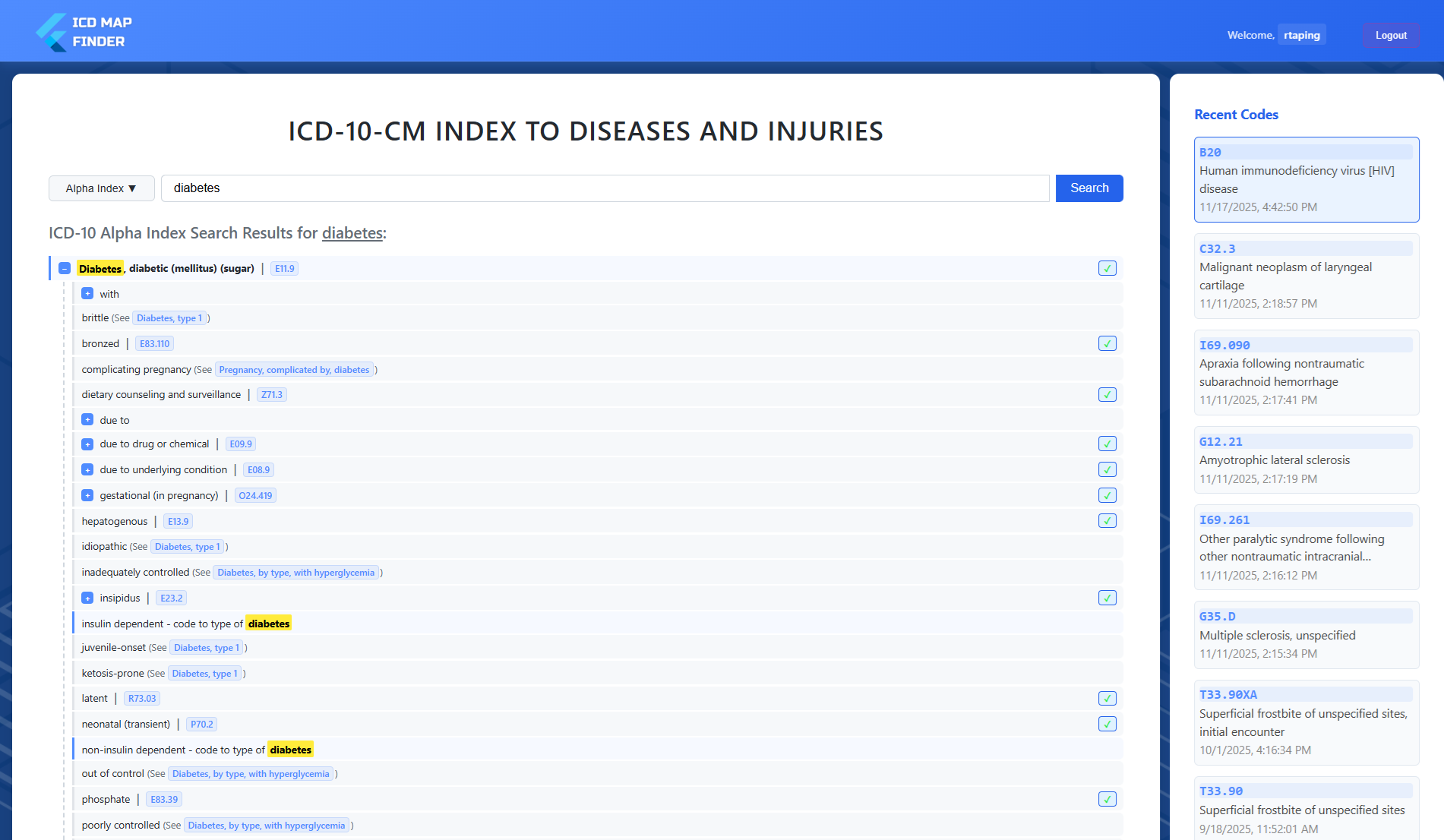 Medical Coding Platform screenshot